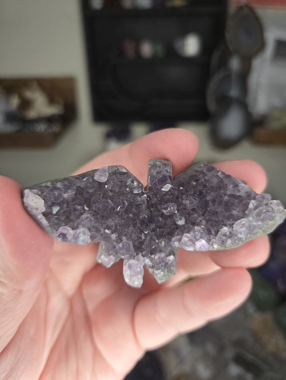 Amethyst Butterfly Or Bird Cluster Carving